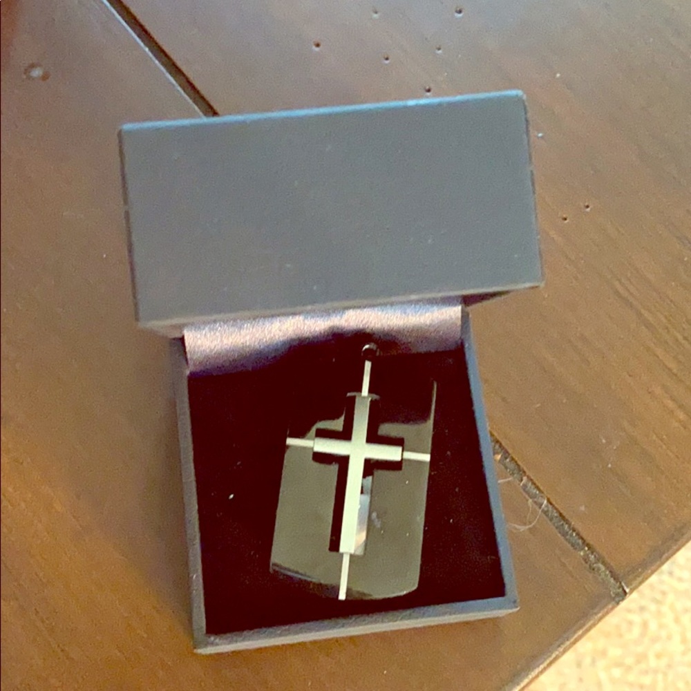 Cross dog tag chain